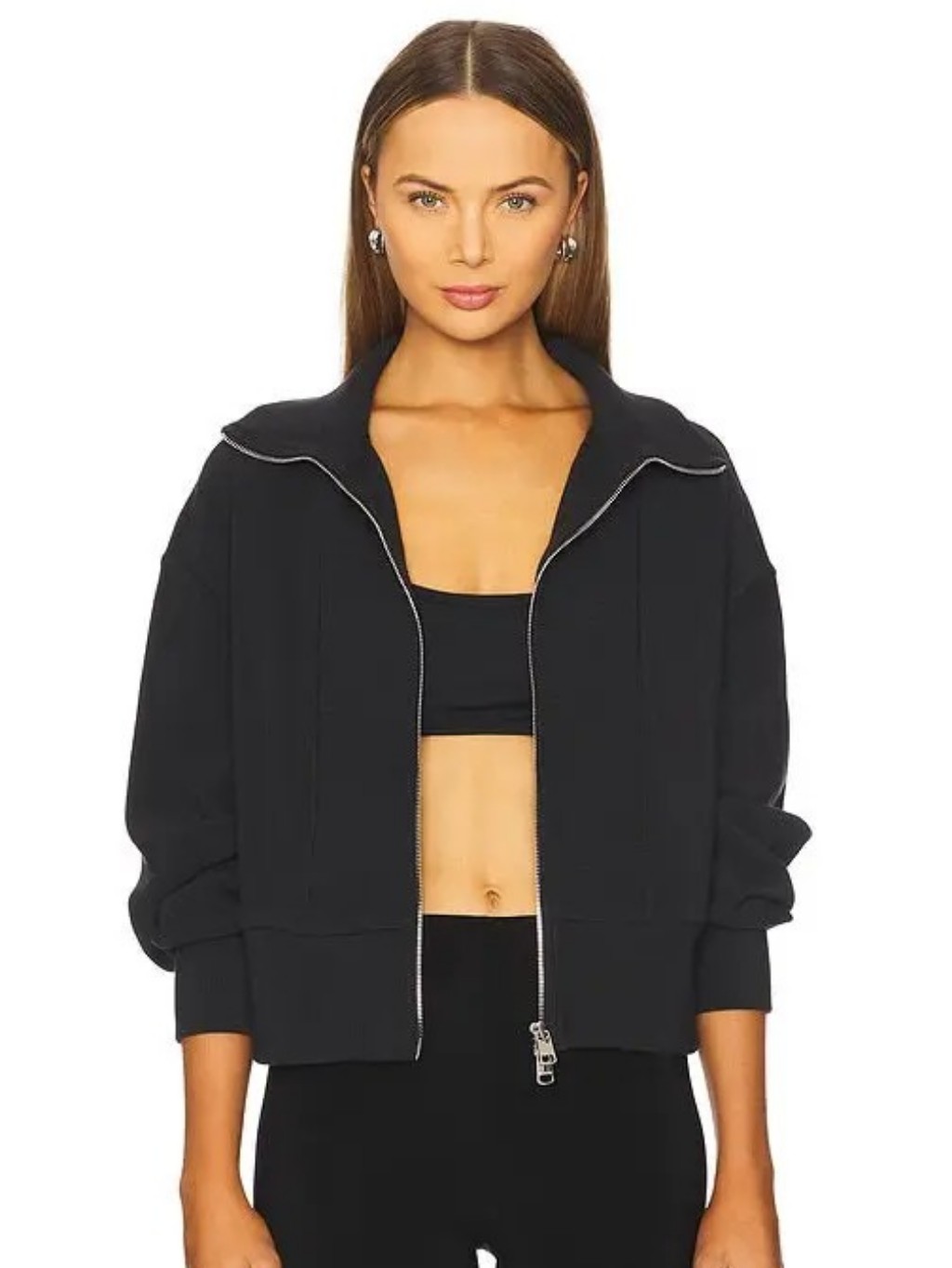 Varley Gibbs Zip-Through Sweat Jacket Black Small